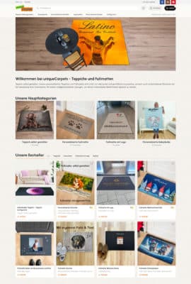 Relaunch der Webseite der Firma uniqueCarpets