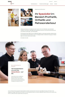 Relaunch der Webseite der Firma Ortho Form